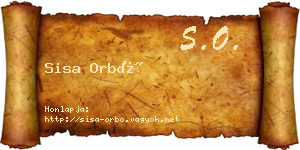 Sisa Orbó névjegykártya